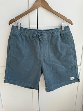 Katin Men’s Corduroy Drawstring Shorts Size Medium Blue Grey Coastal Casual
